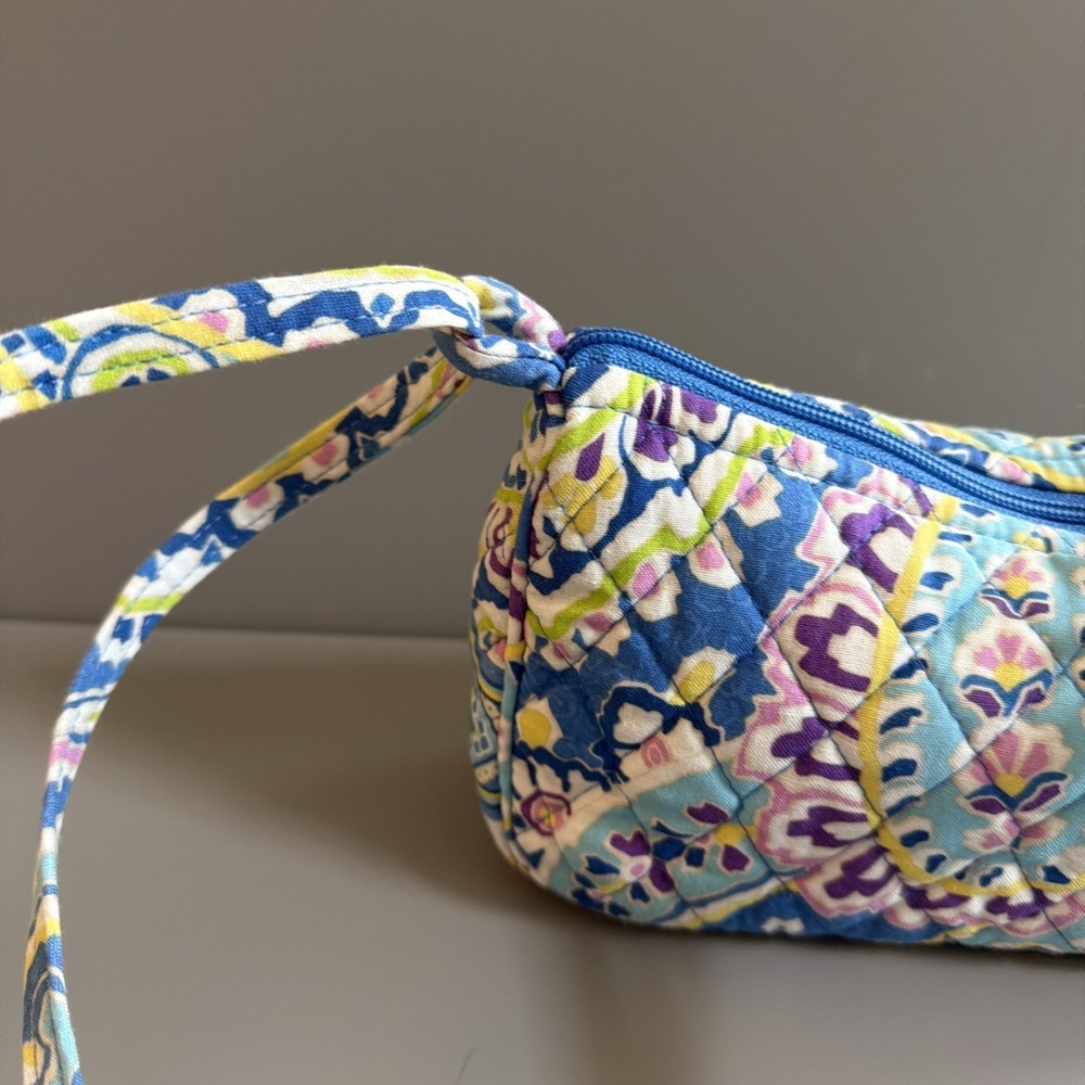 Vera Bradley Capri Blue Crossbody Shoulder Bag Purse Paisley Small Cotton - Picture 7 of 11